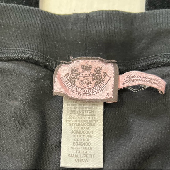 Juicy Couture Velour Flare Track Pants  Black Velvet Y2K Vintage - Picture 6 of 6